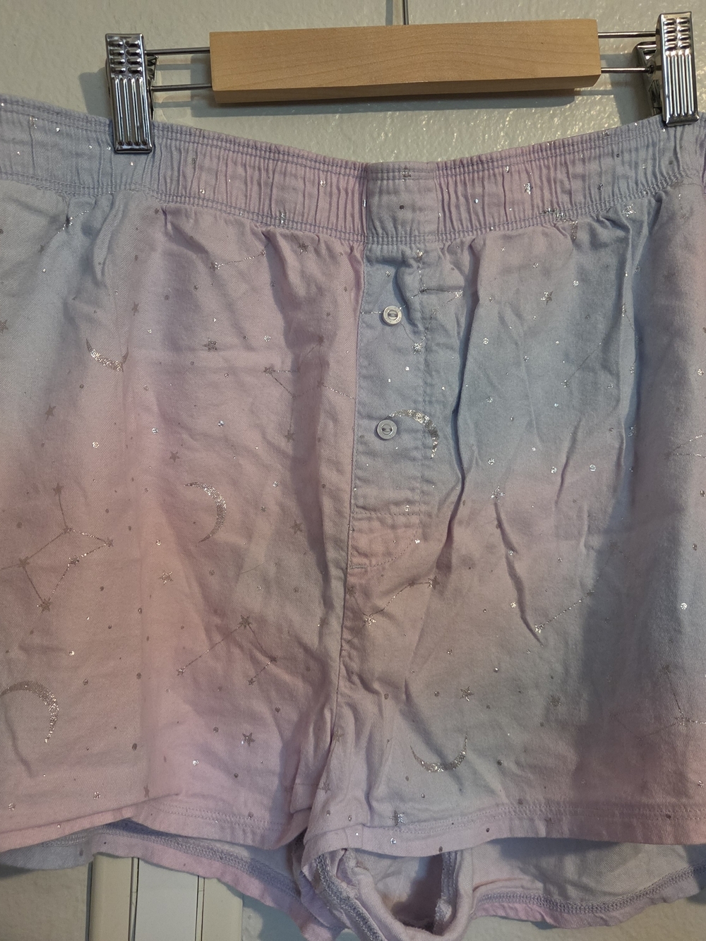 PINK Victoria's Secret Pastel Ombre Moon & Star Lounge Shorts - Pink & Blue
